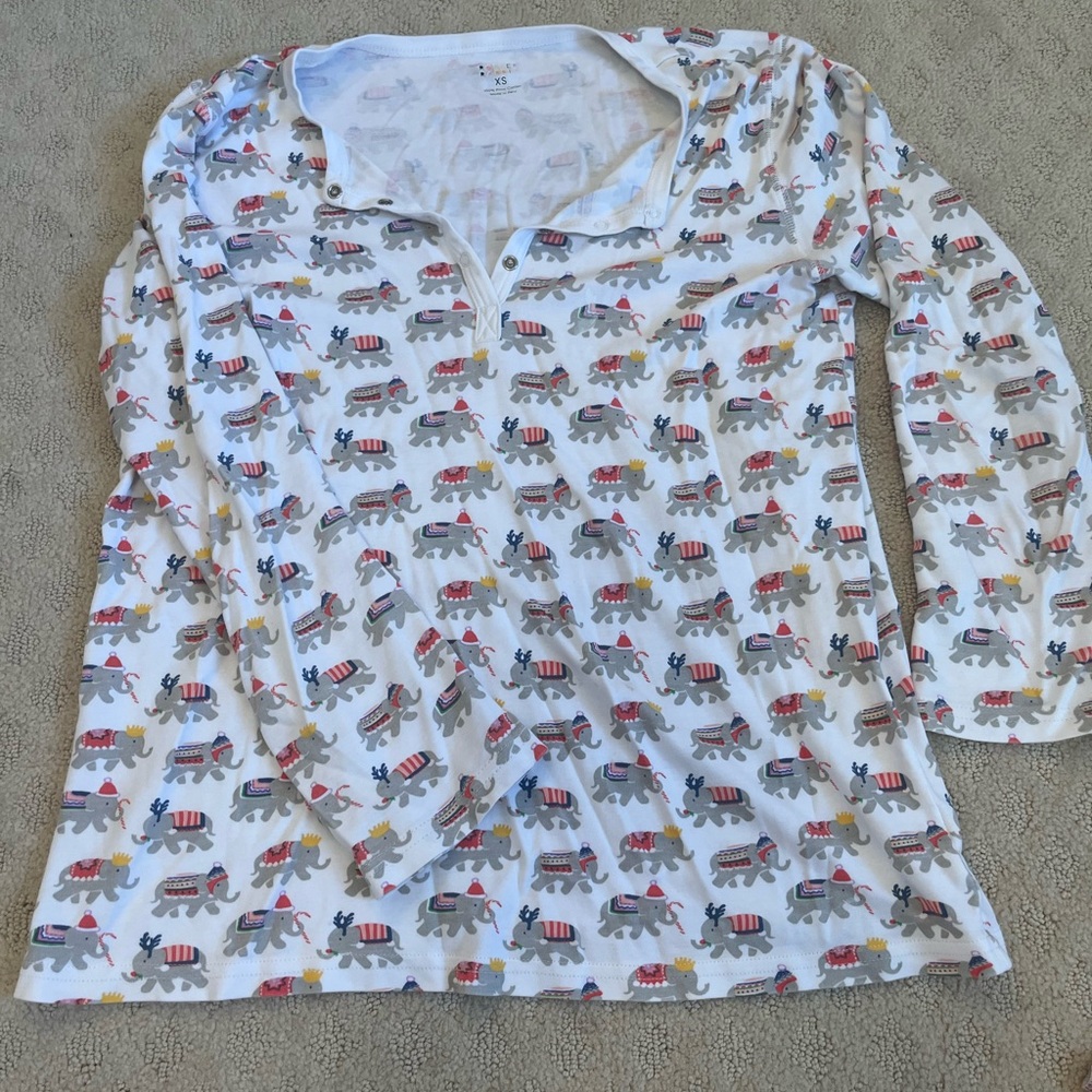 Roller Rabbit White and Red Long Sleeve Tee